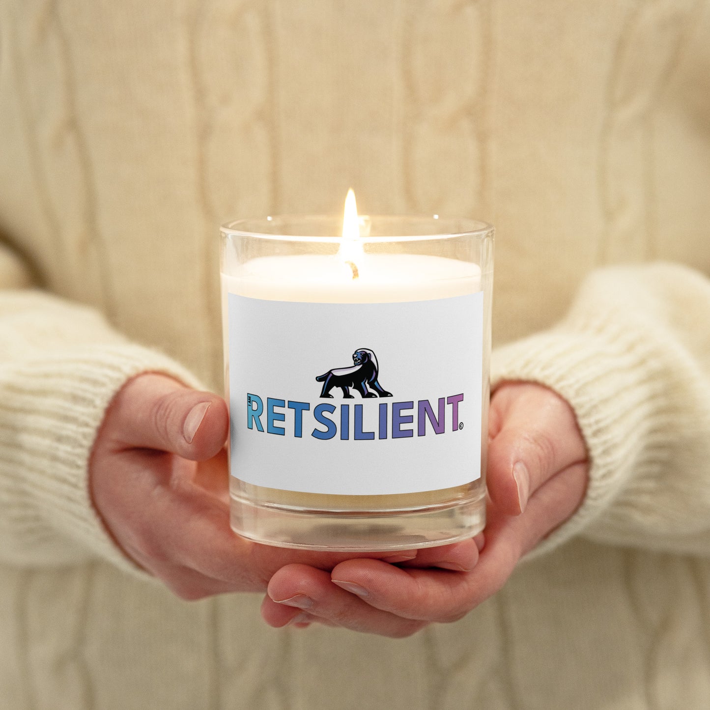 RETSILIENT Glass jar soy wax candle
